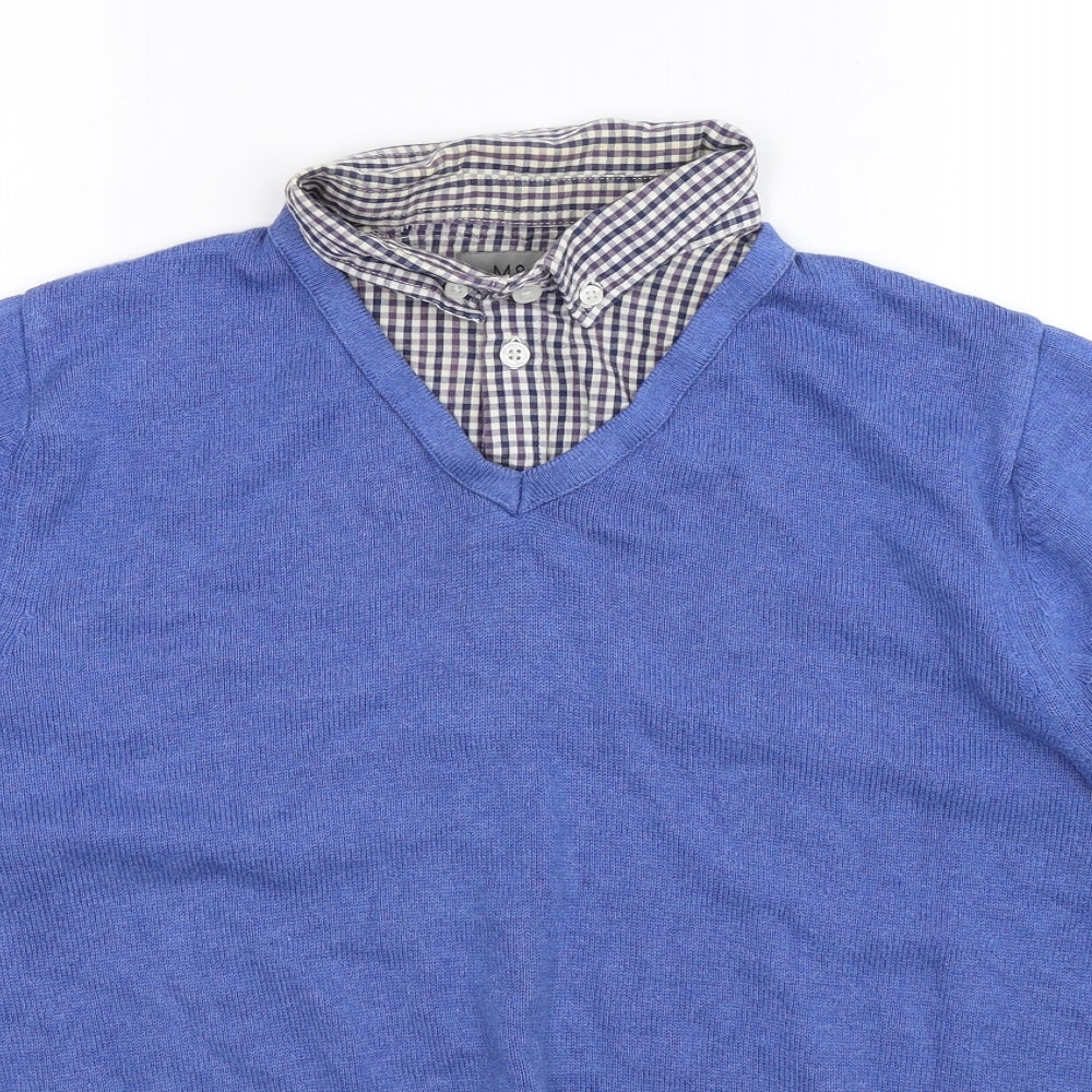 Marks and Spencer Mens Blue  Knit Pullover Jumper Size M