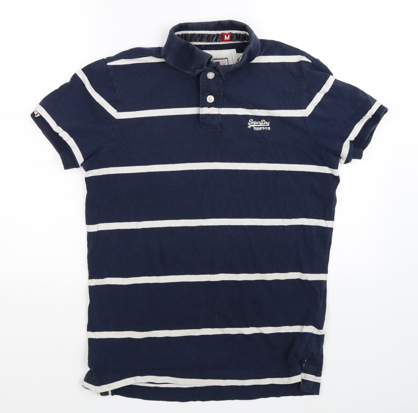 Superdry Mens Blue Striped   Polo Size M