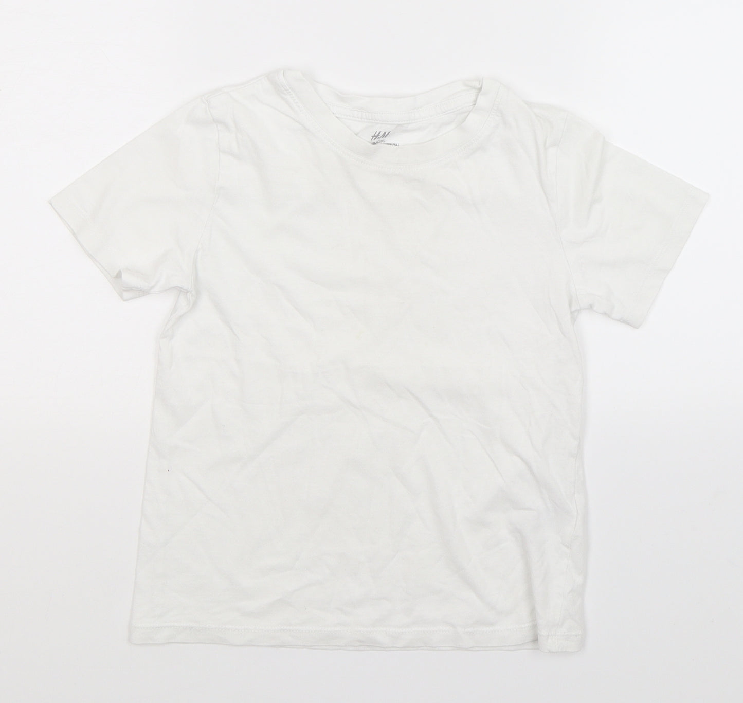 H&M Boys White   Basic T-Shirt Size 7-8 Years