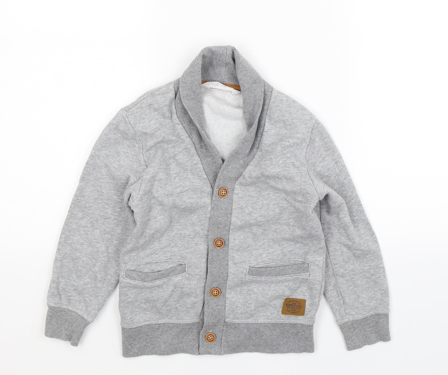 H&M Boys Grey   Cardigan Jumper Size 5-6 Years