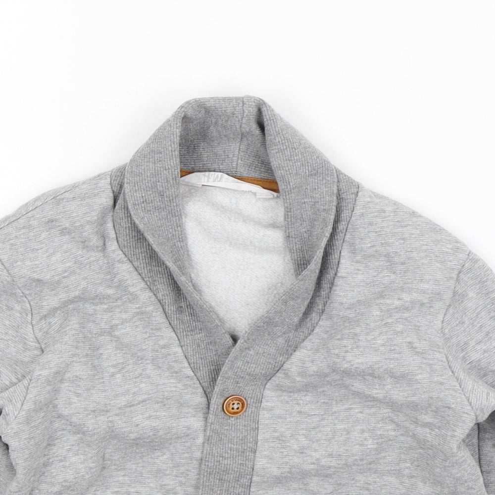 H&M Boys Grey   Cardigan Jumper Size 5-6 Years