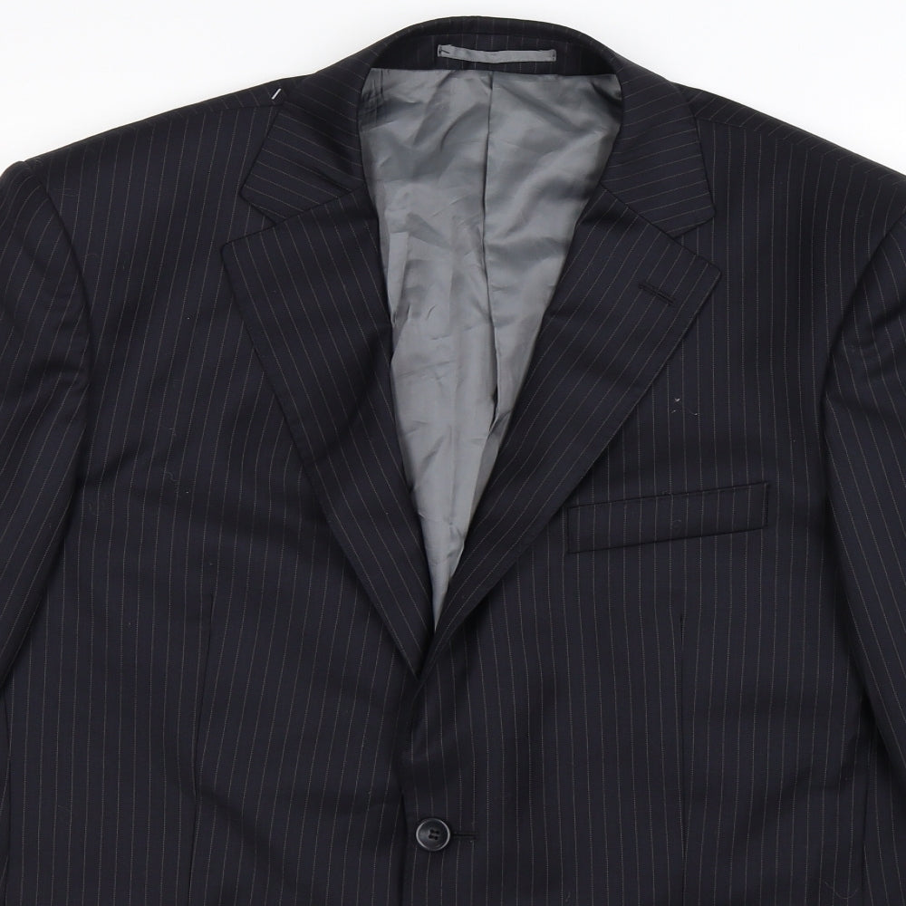 Pierre Cardin Mens Blue Striped  Jacket Suit Jacket Size 42