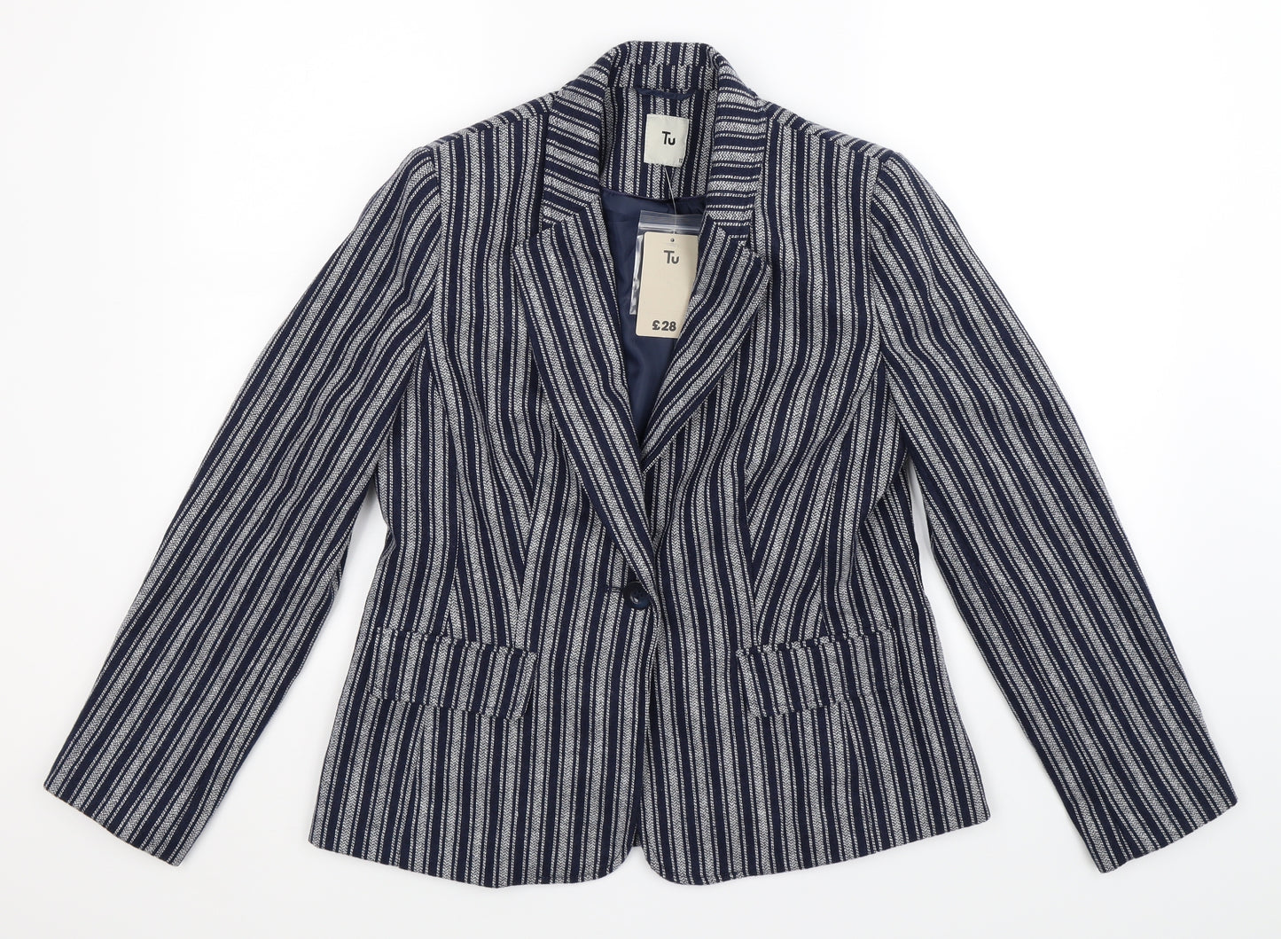 TU Womens Multicoloured Striped  Jacket Blazer Size 12