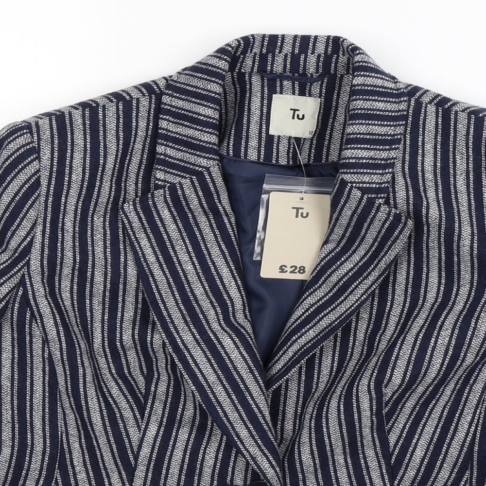 TU Womens Multicoloured Striped  Jacket Blazer Size 12