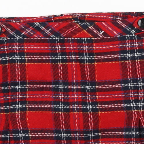 TU Womens Red Check  Mini Skirt Size 14