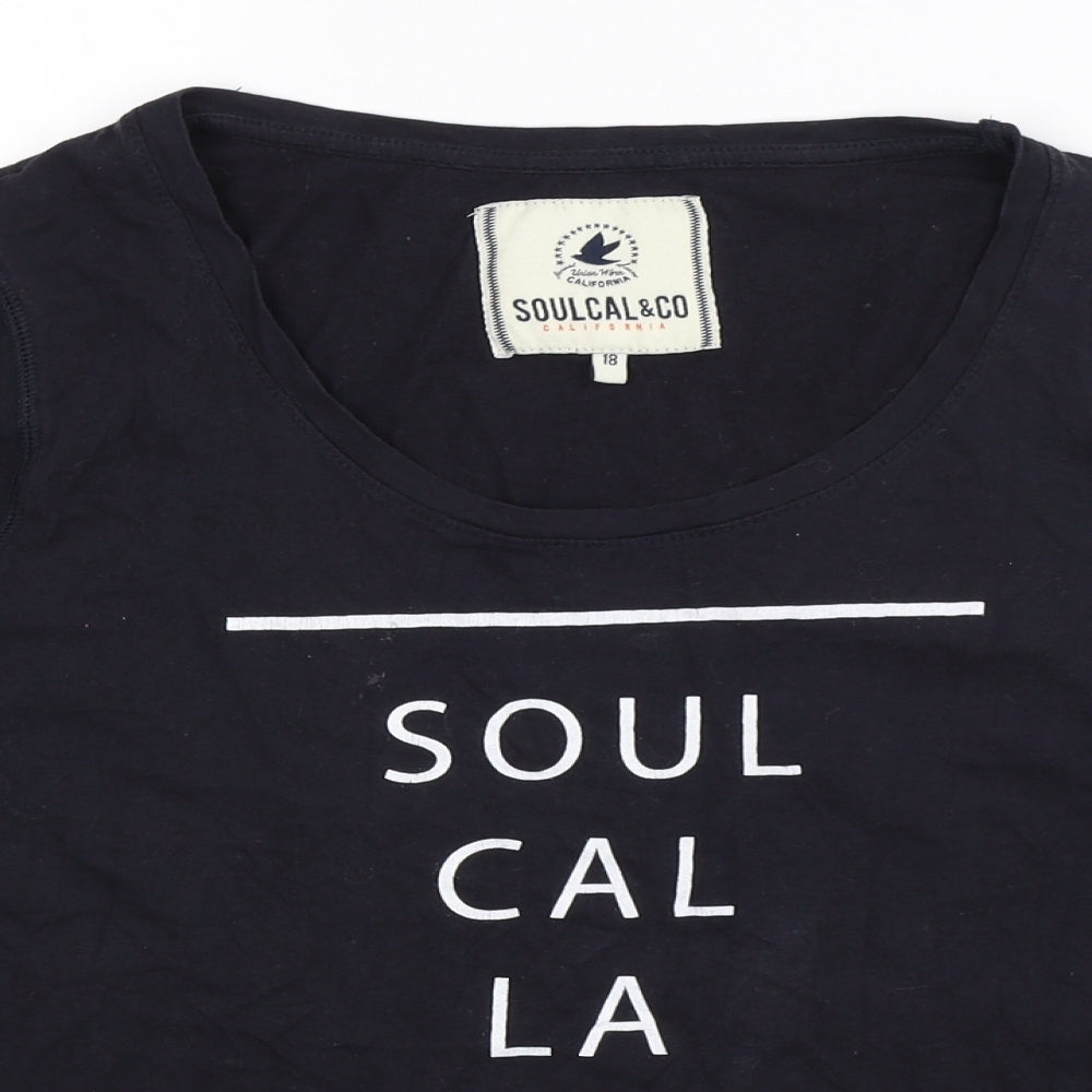 SoulCal&Co Womens Blue   Basic T-Shirt Size 18