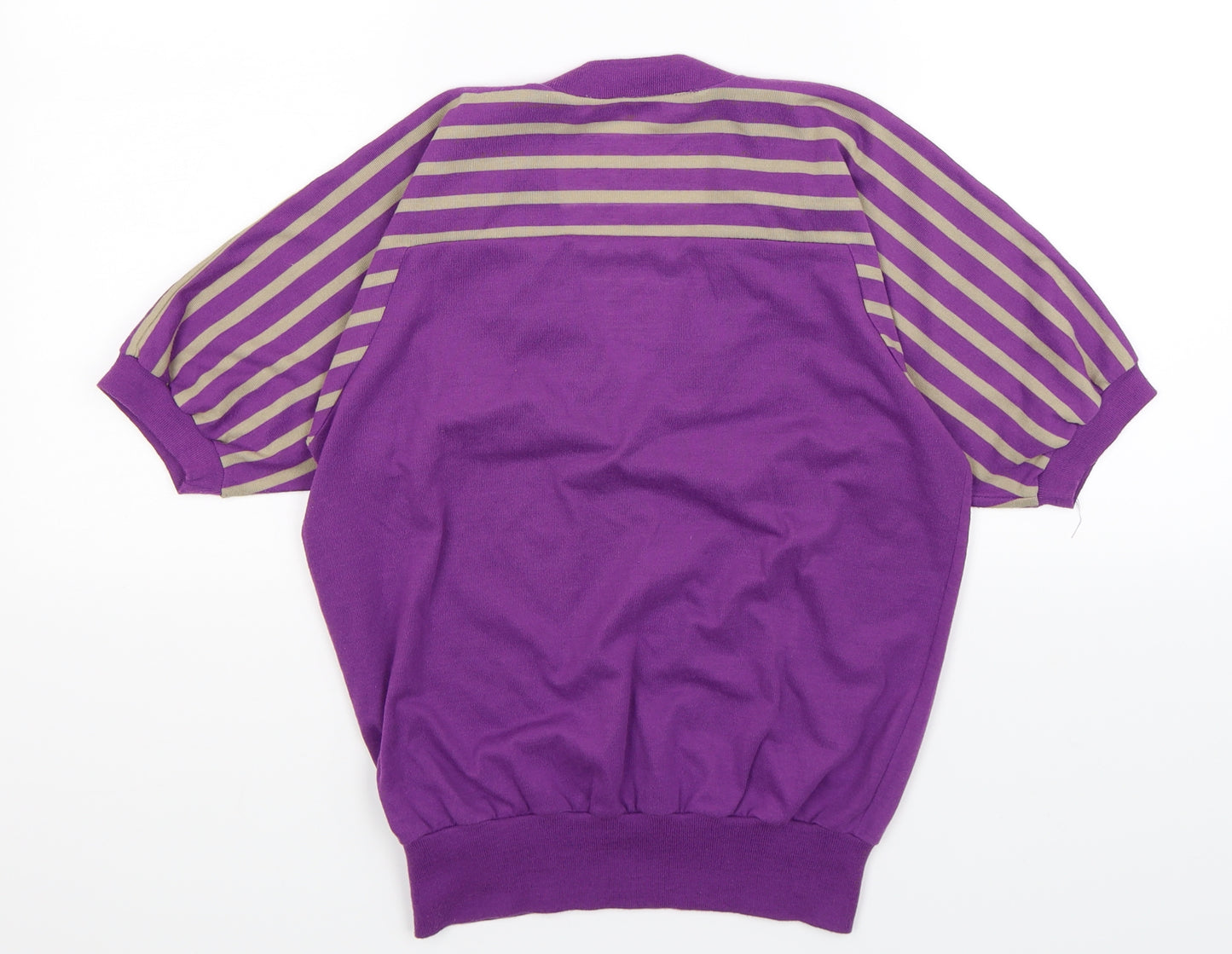 Preworn Womens Purple Striped Knit Pullover Jumper Size M