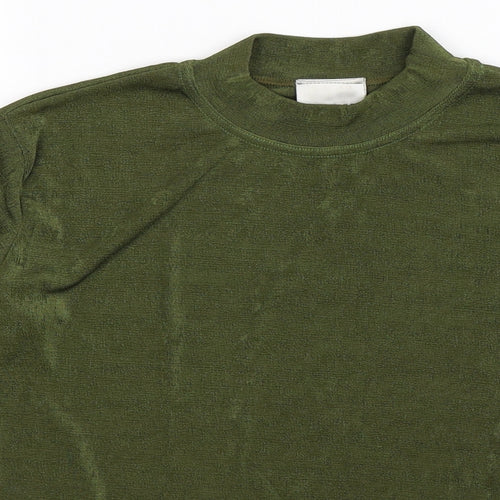 Text Womens Green  Knit Pullover Jumper Size M