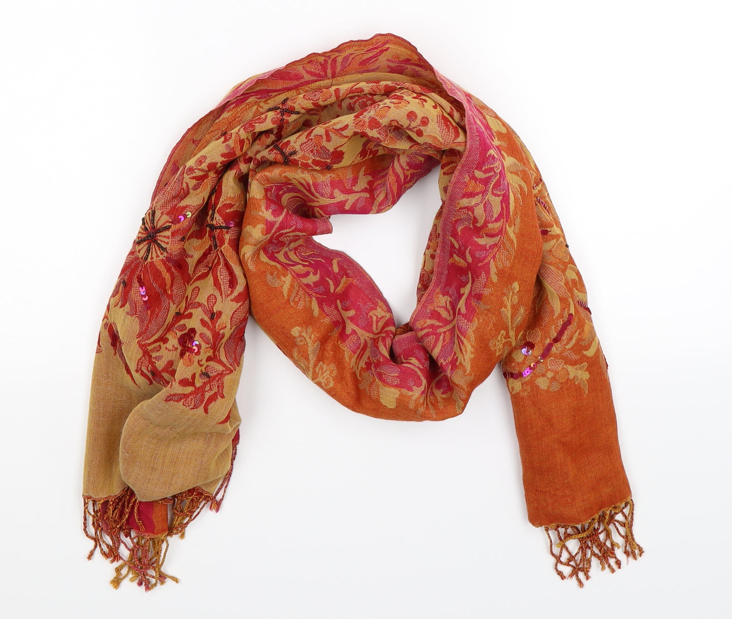 Frangi Womens Multicoloured Floral Knit  Scarf