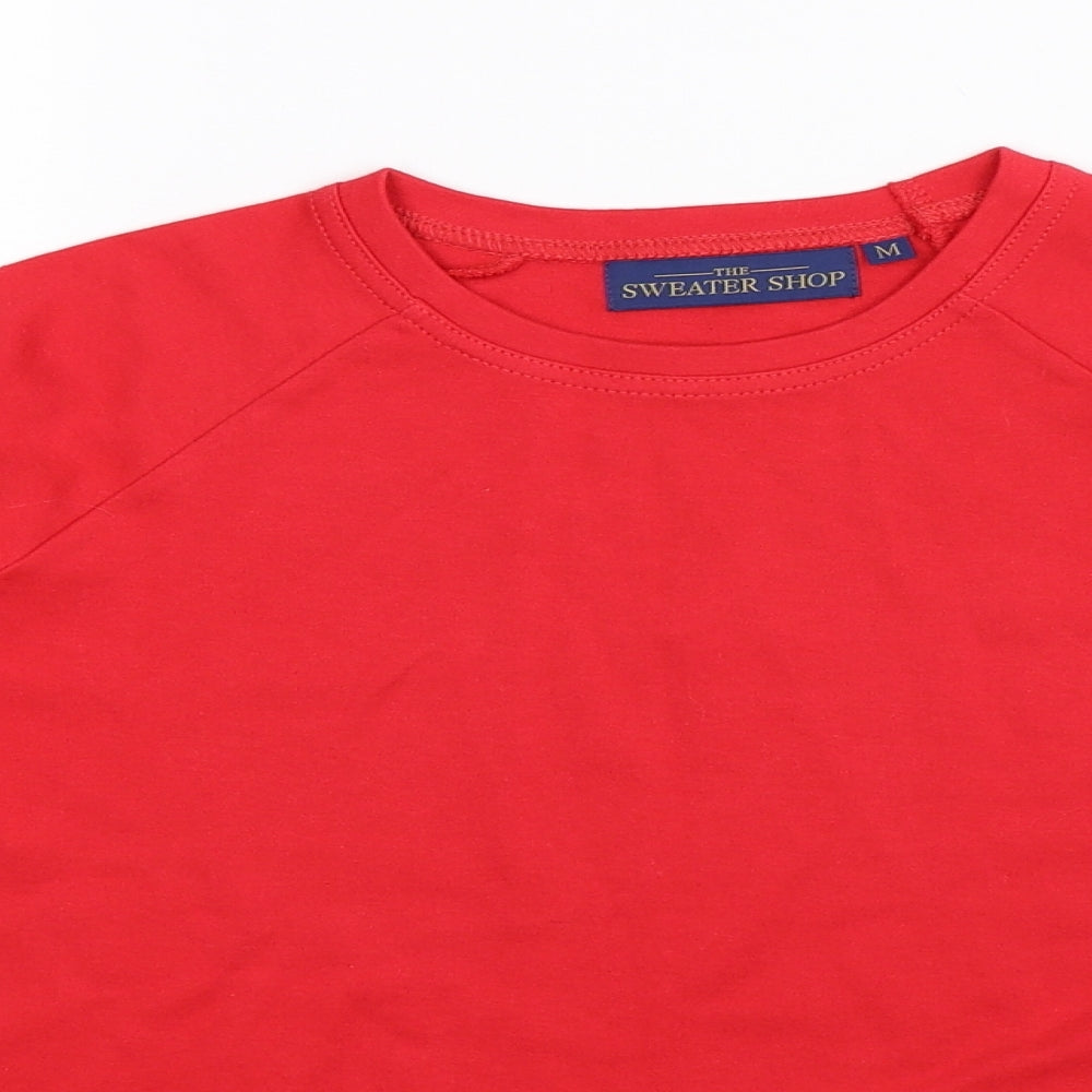 Sweater Shop Womens Red   Pullover Sweatshirt Size M