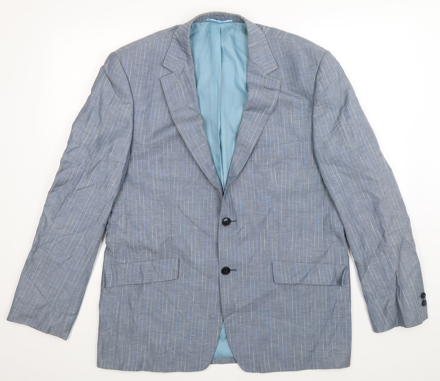 Pierre Cardin Mens Grey Striped  Jacket Suit Jacket Size 42