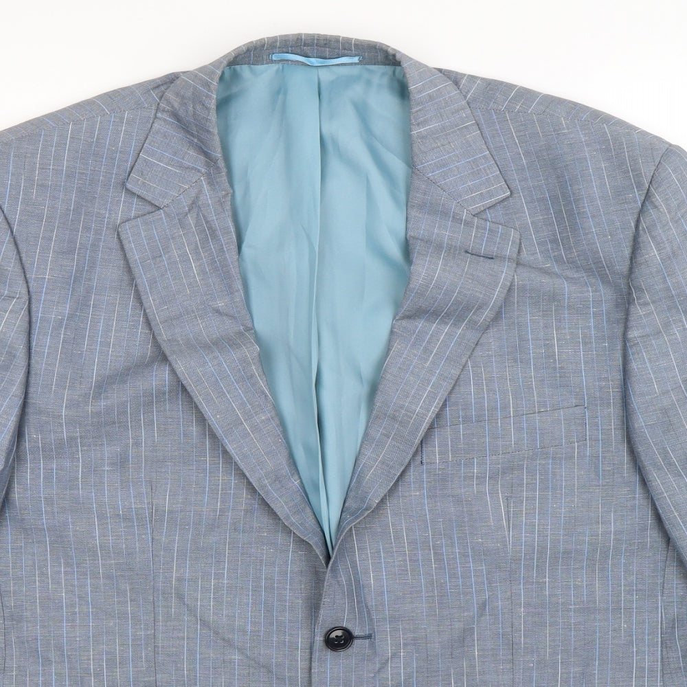 Pierre Cardin Mens Grey Striped  Jacket Suit Jacket Size 42
