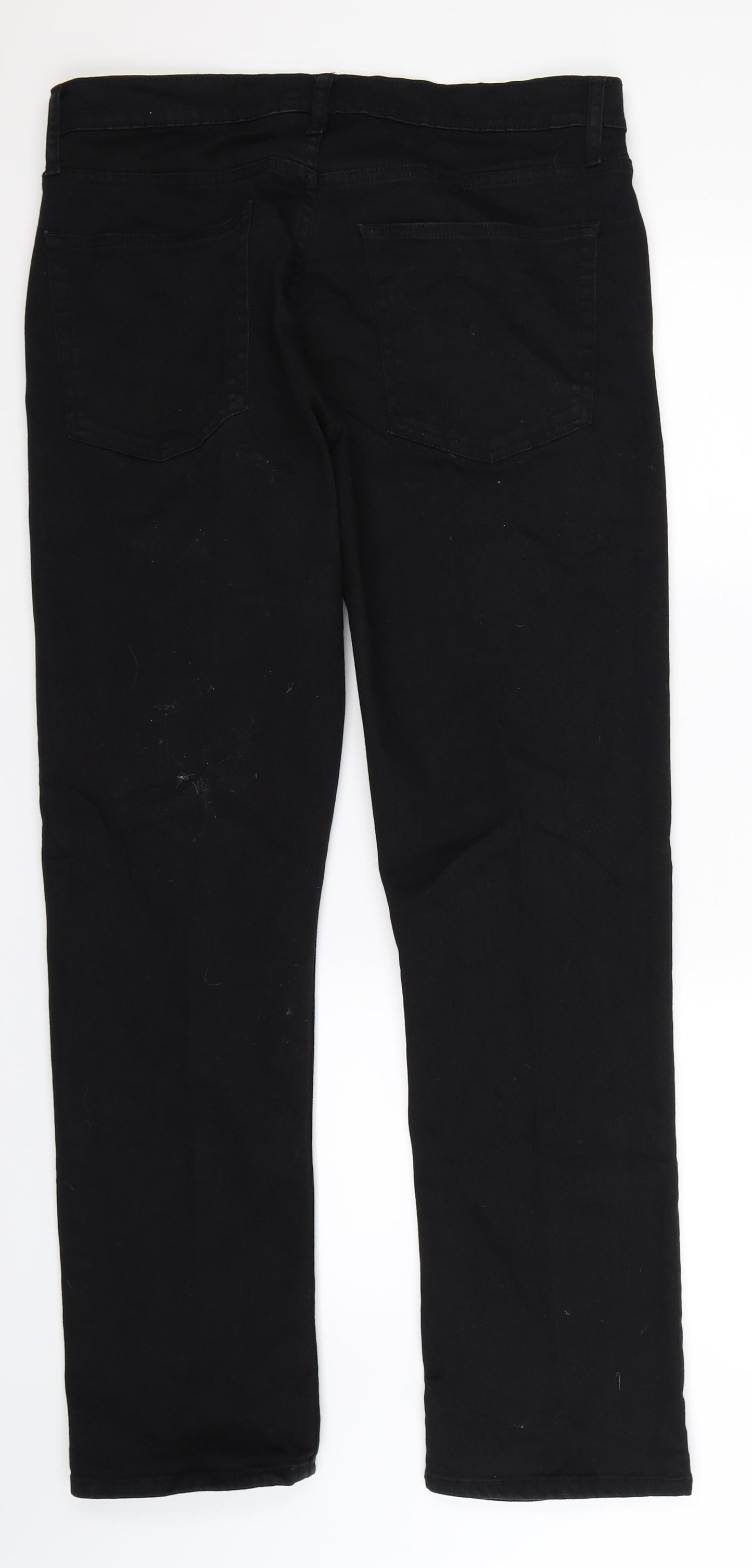 George Mens Black  Denim Straight Jeans Size 34 L31 in