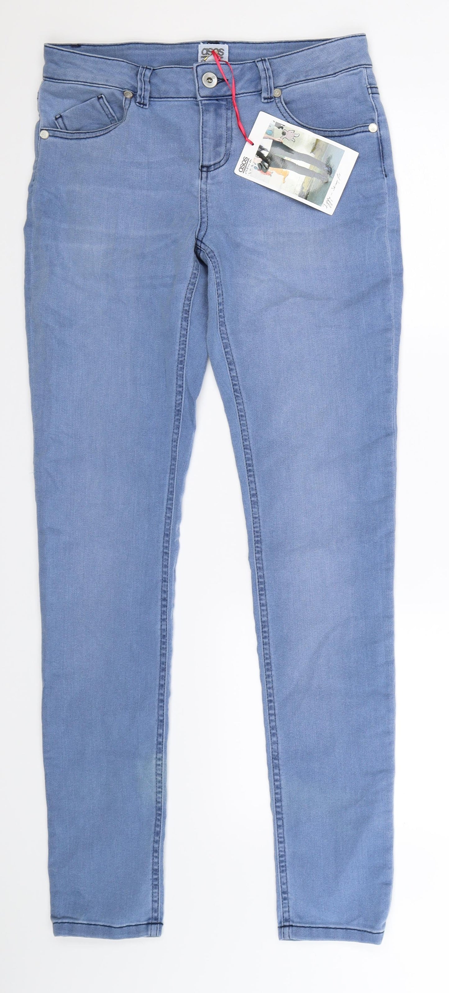 ASOS Womens Blue  Denim Skinny Jeans Size 10 L32 in