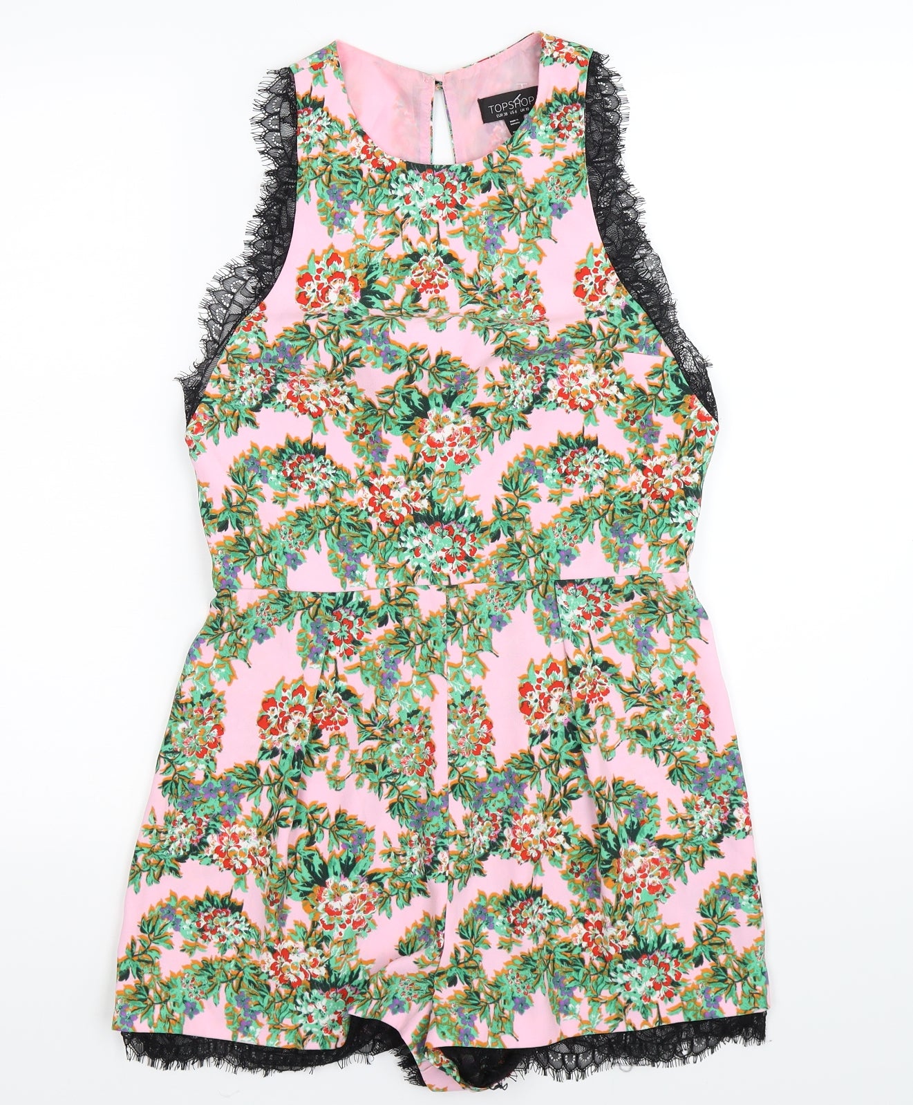 Topshop Womens Multicoloured Floral  Playsuit One-Piece Size 10