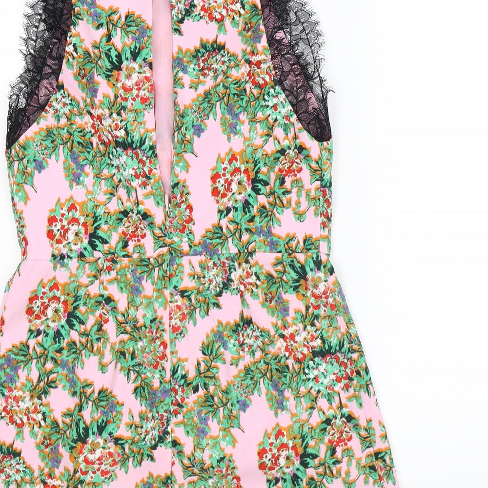 Topshop Womens Multicoloured Floral  Playsuit One-Piece Size 10