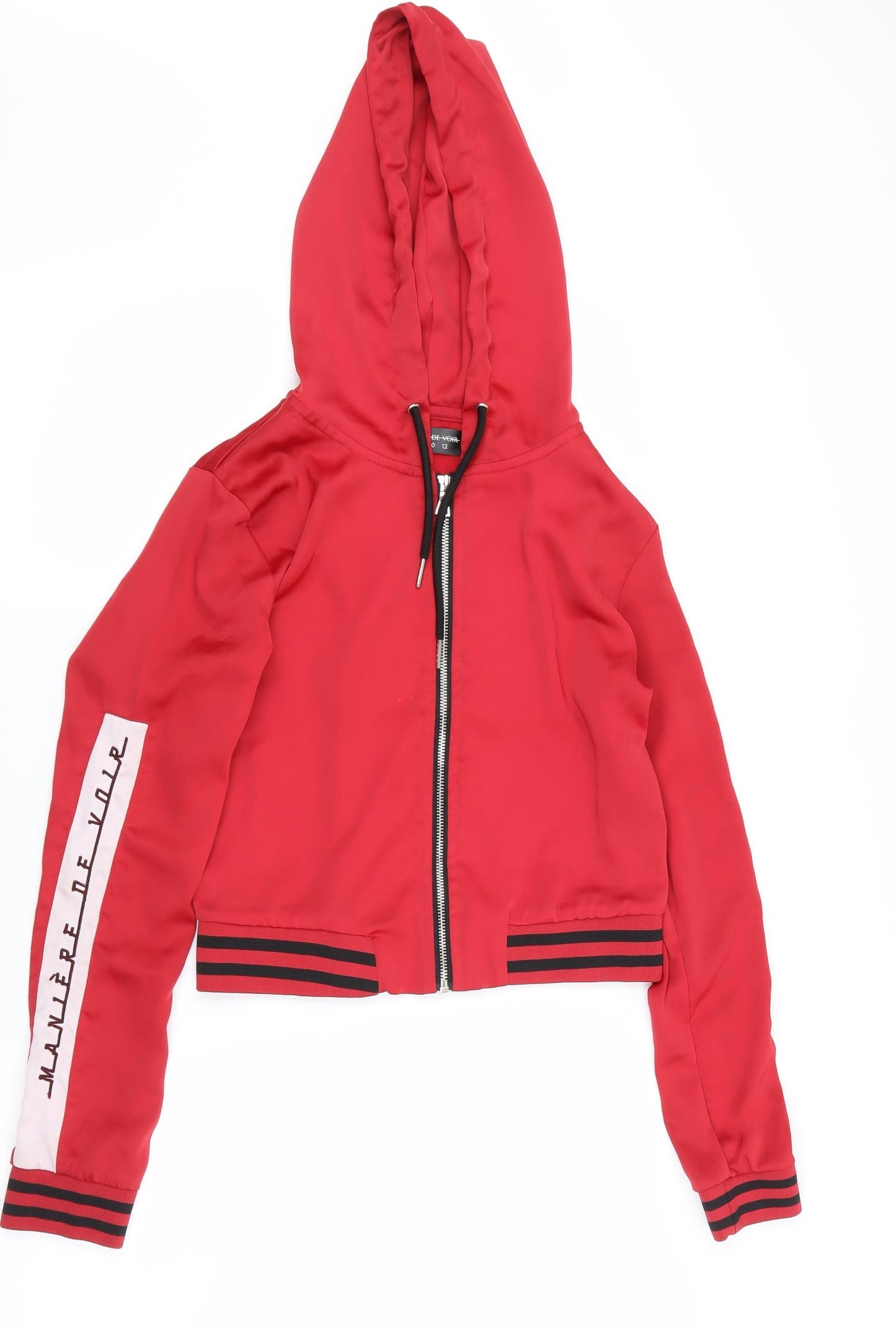 Maniere De Voir Womens Red   Bomber Jacket Jacket Size 8
