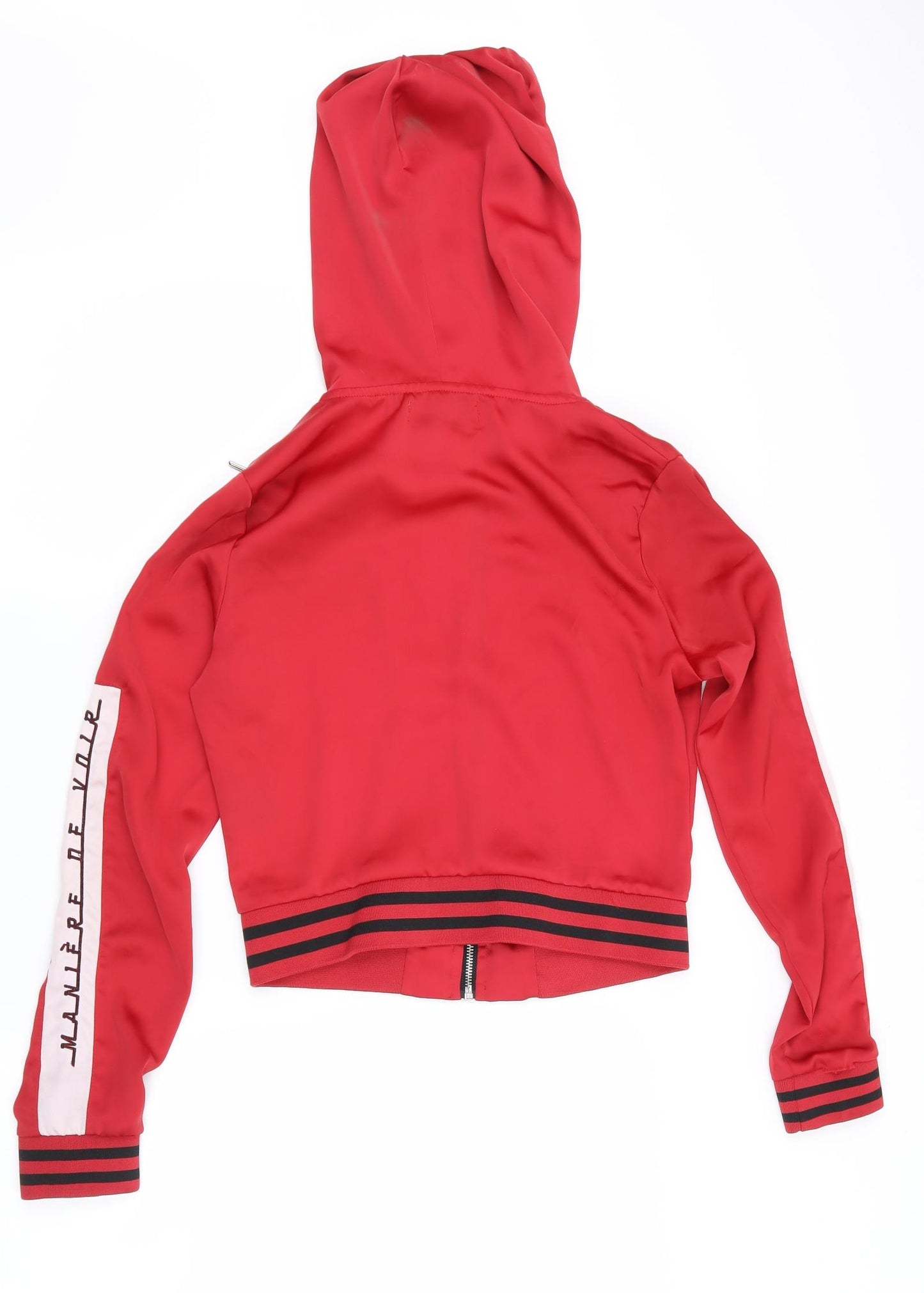 Maniere De Voir Womens Red   Bomber Jacket Jacket Size 8