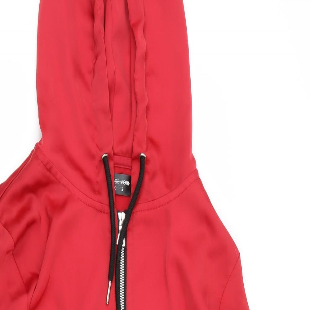 Maniere De Voir Womens Red   Bomber Jacket Jacket Size 8