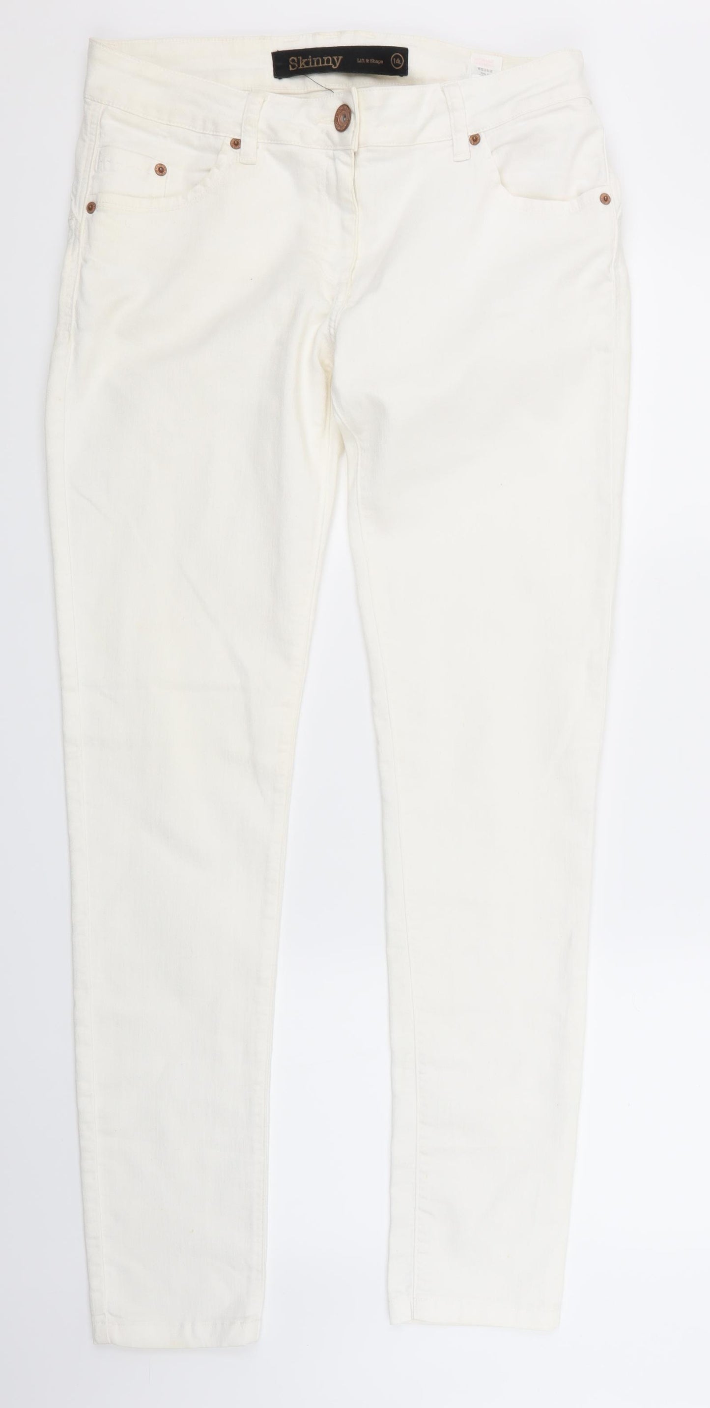 NEXT Womens White   Skinny Jeans Size 14
