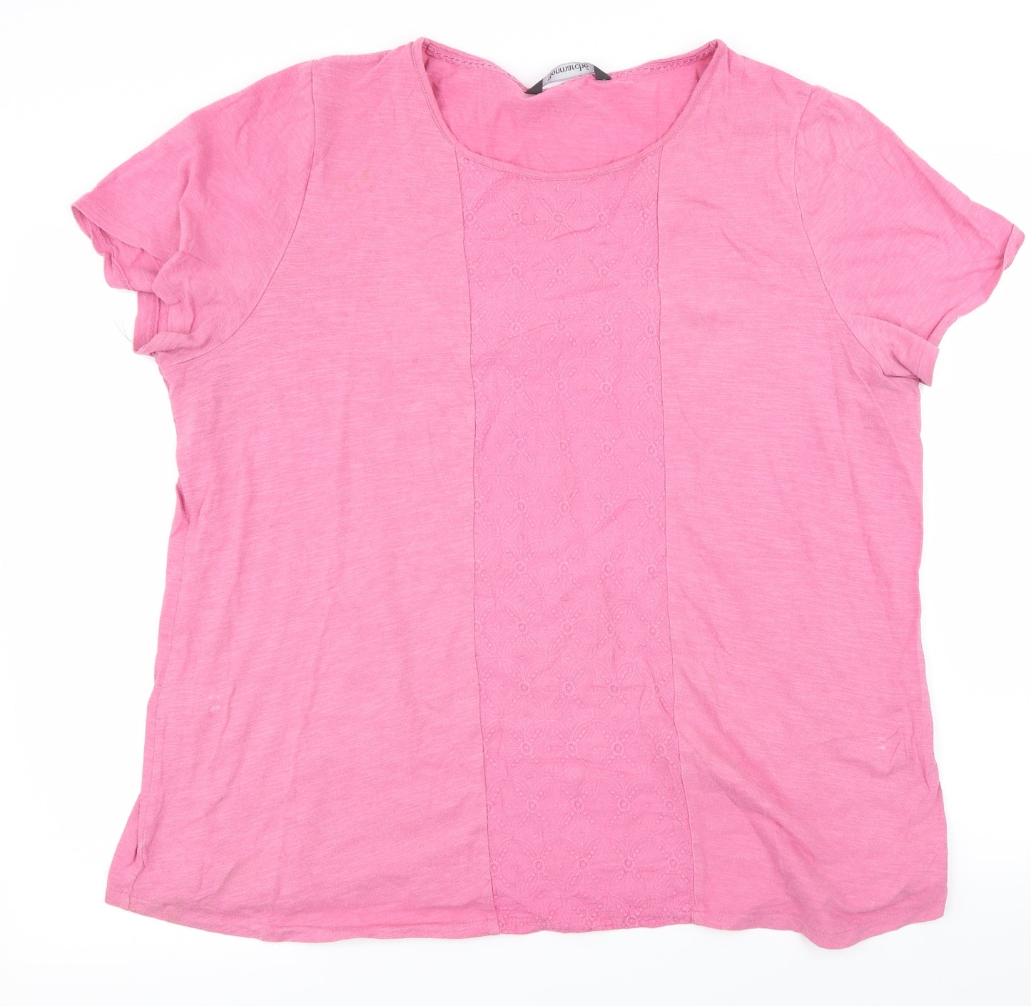 Bonmarché Womens Pink Floral  Basic T-Shirt Size 24
