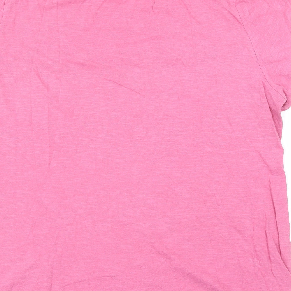 Bonmarché Womens Pink Floral  Basic T-Shirt Size 24