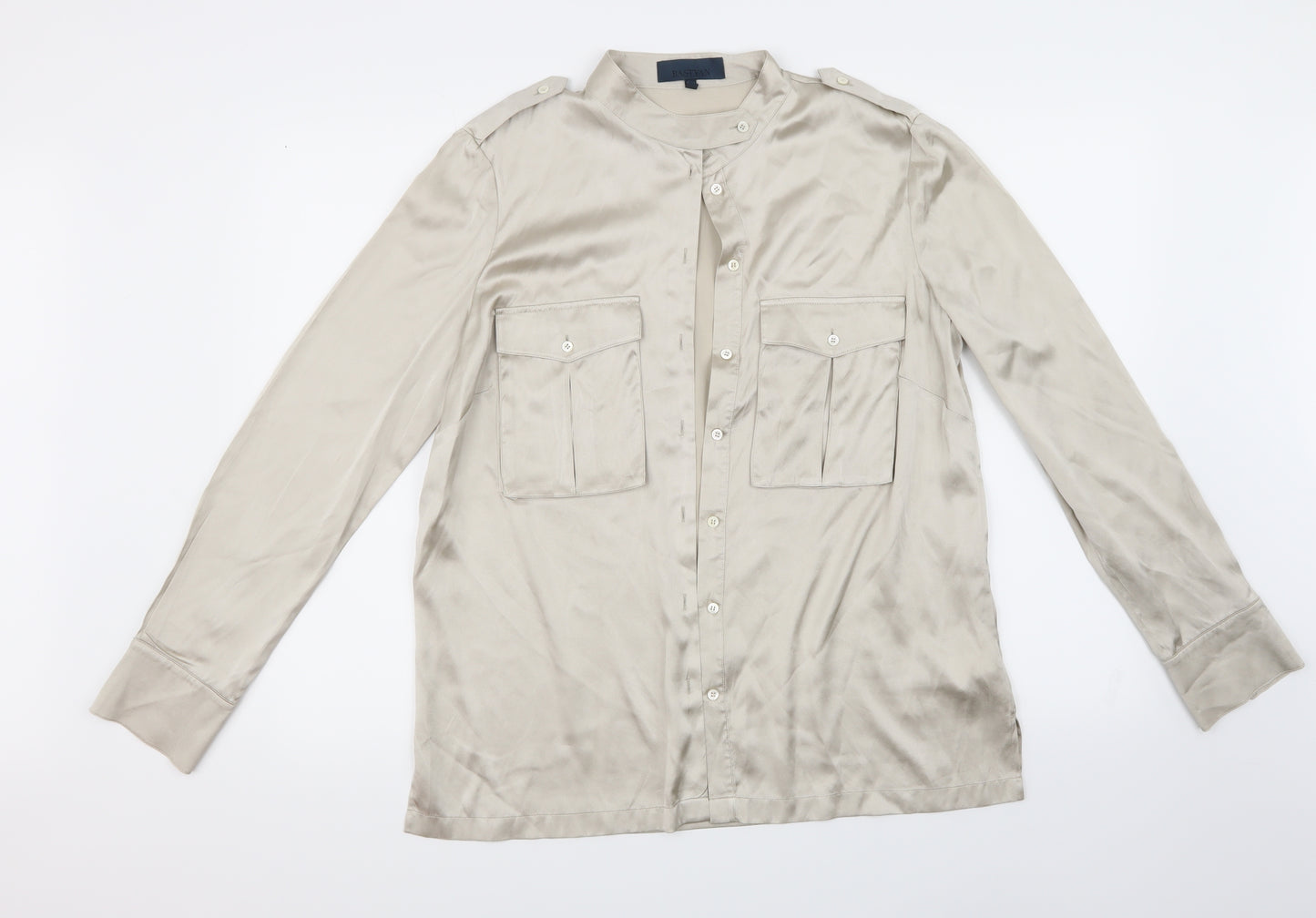 BASTYAN Womens Beige   Basic Button-Up Size 14