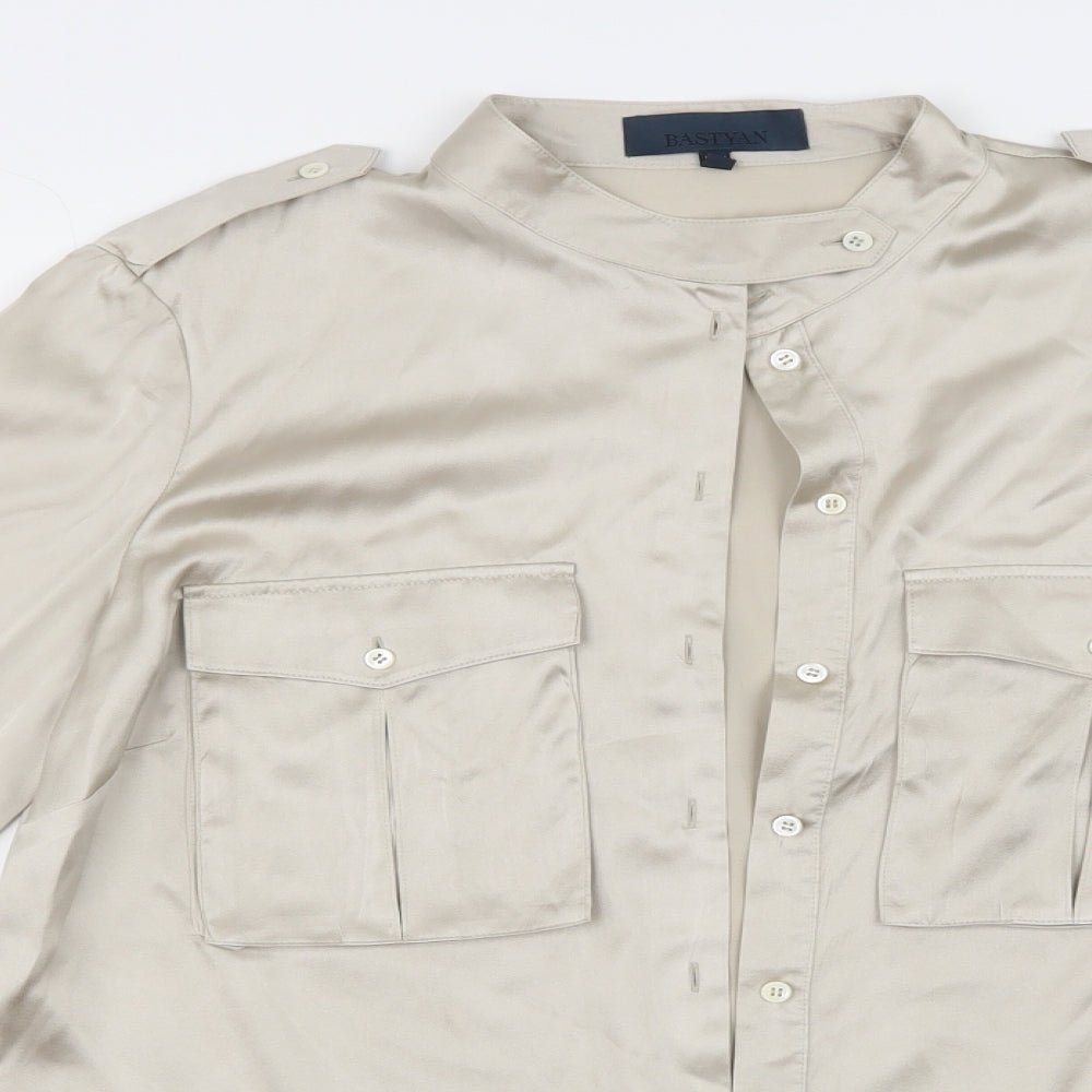 BASTYAN Womens Beige   Basic Button-Up Size 14