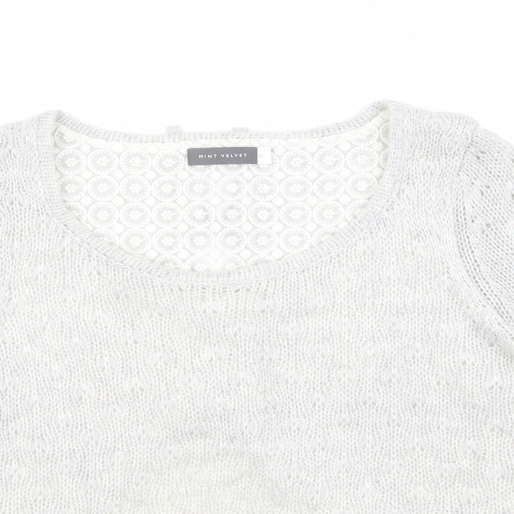 Mint Velvet Womens Grey Floral  Pullover Sweatshirt Size 12