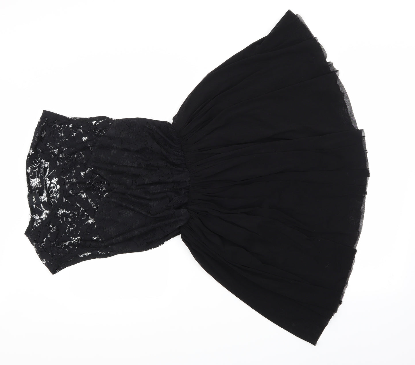 ASOS Womens Black Floral  Skater Dress  Size 8