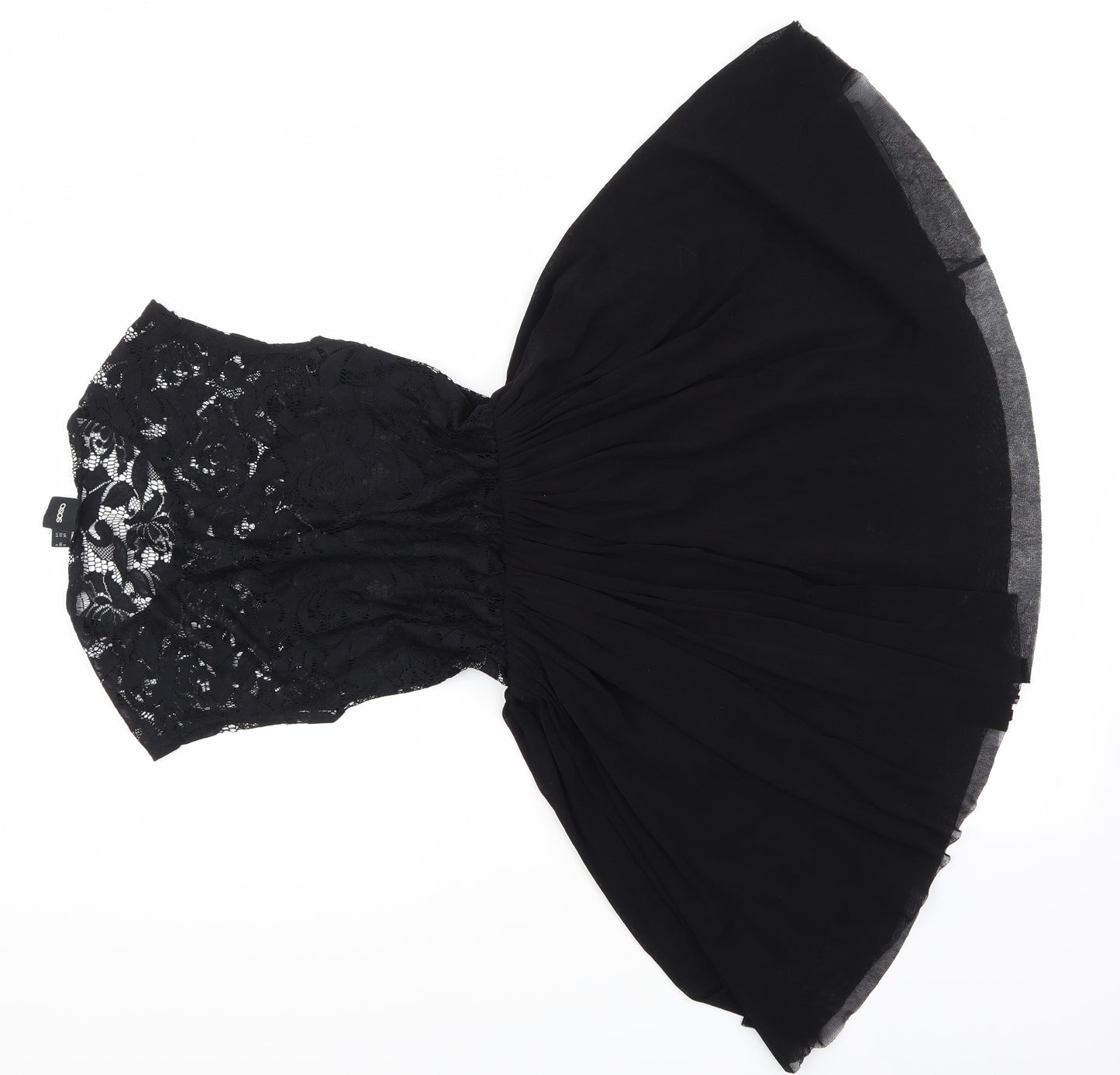 ASOS Womens Black Floral  Skater Dress  Size 8