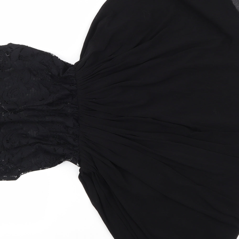 ASOS Womens Black Floral  Skater Dress  Size 8