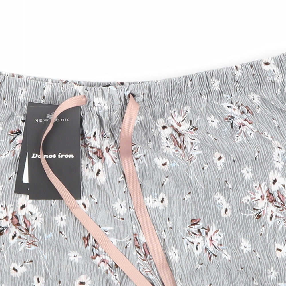 NewLook Womens Grey Floral  Culotte Shorts Size M