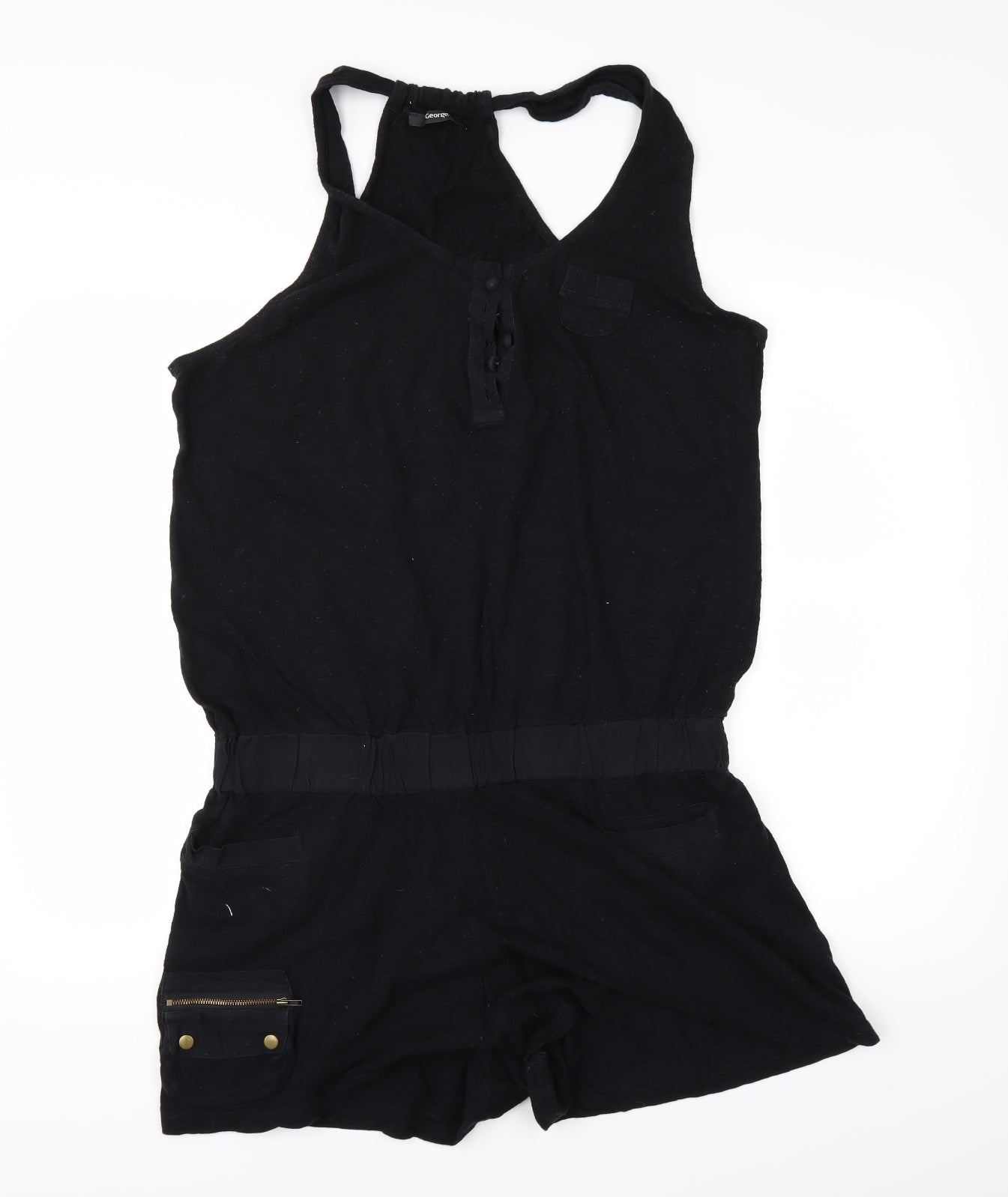 George Womens Black   Bodysuit One-Piece Size 18