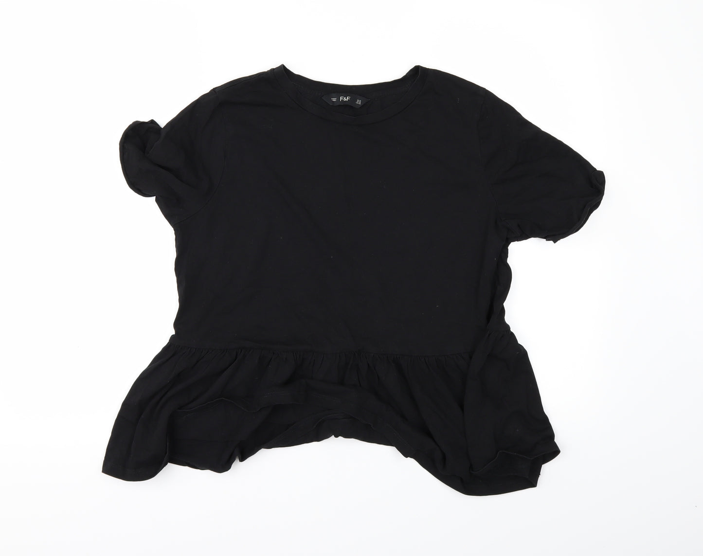 F&F Womens Black   Basic T-Shirt Size 14