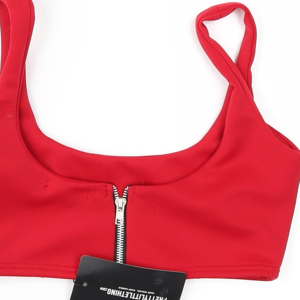 PRETTYLITTLETHING Womens Red   Basic T-Shirt Size 8