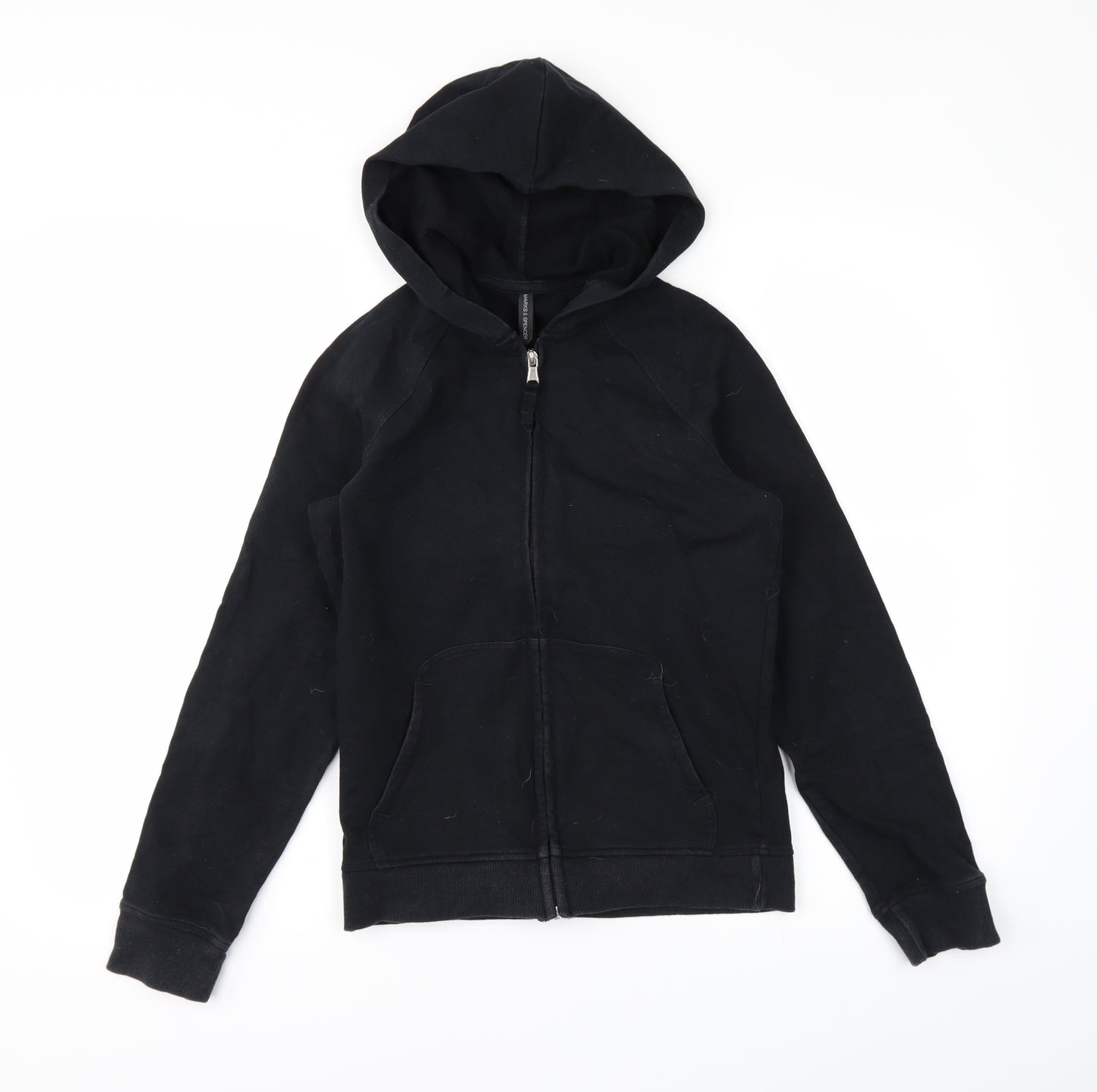 Marks and Spencer Womens Black   Full Zip Hoodie Size 8