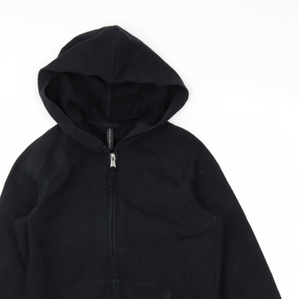 Marks and Spencer Womens Black   Full Zip Hoodie Size 8