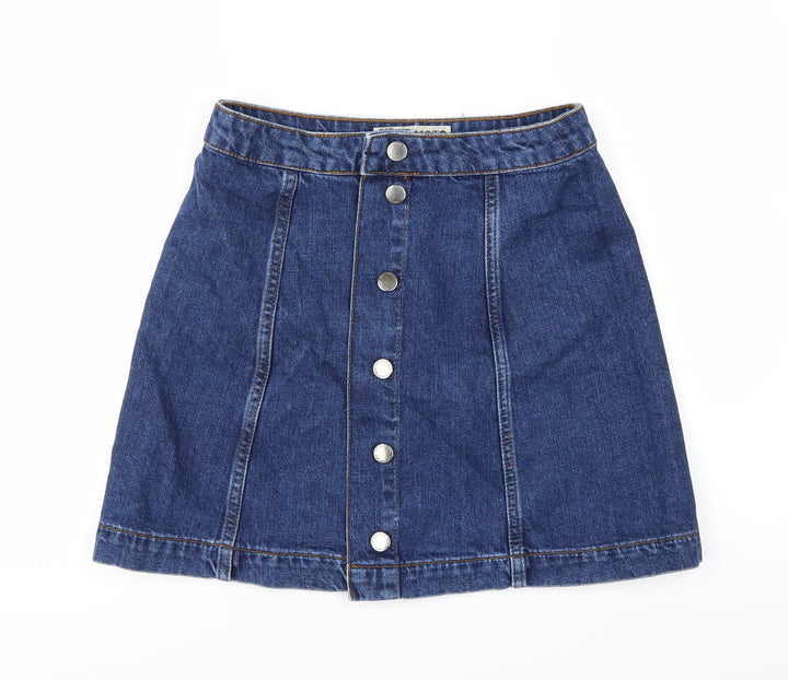 Topshop Womens Blue Denim A-Line Skirt Size 28 in