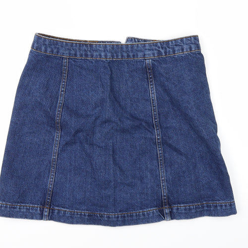 Topshop Womens Blue  Denim A-Line Skirt Size 28 in