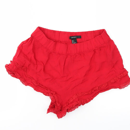 FOREVER 21 Womens Red   Cut-Off Shorts Size S