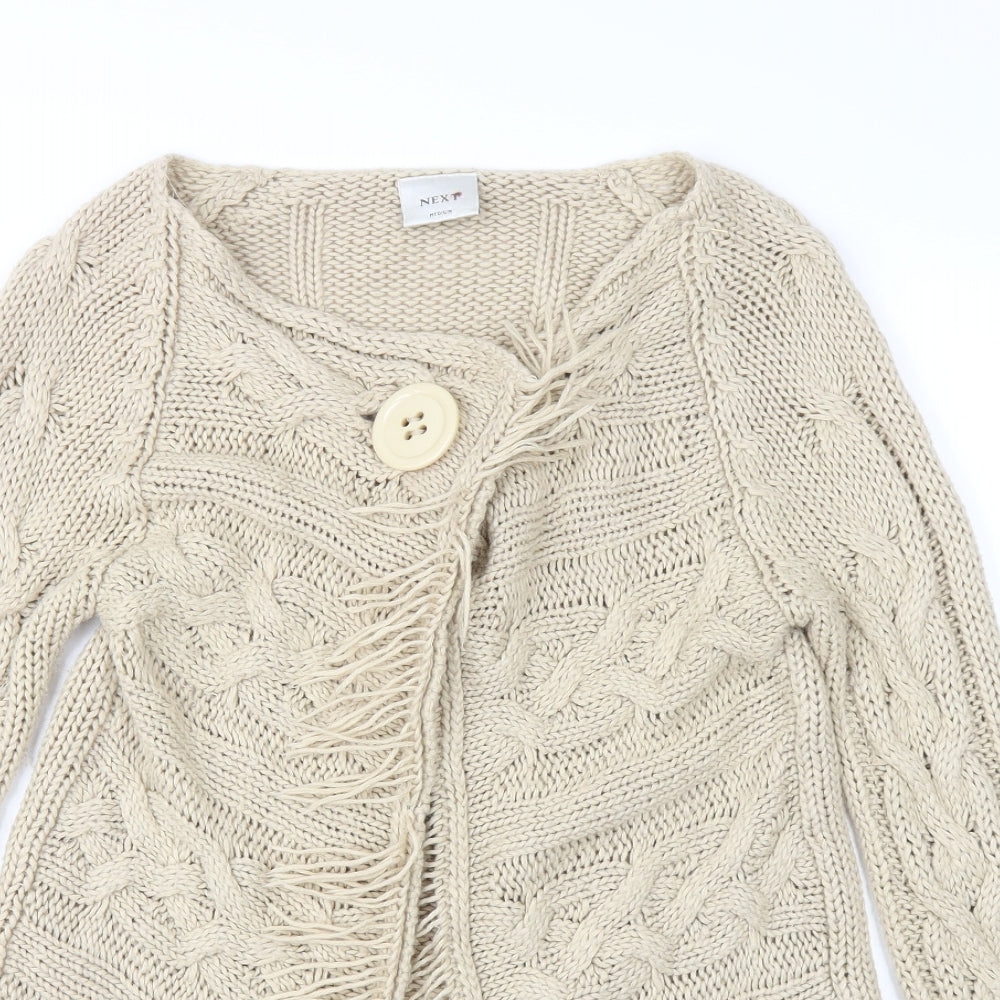 NEXT Womens White   Cardigan Jumper Size M