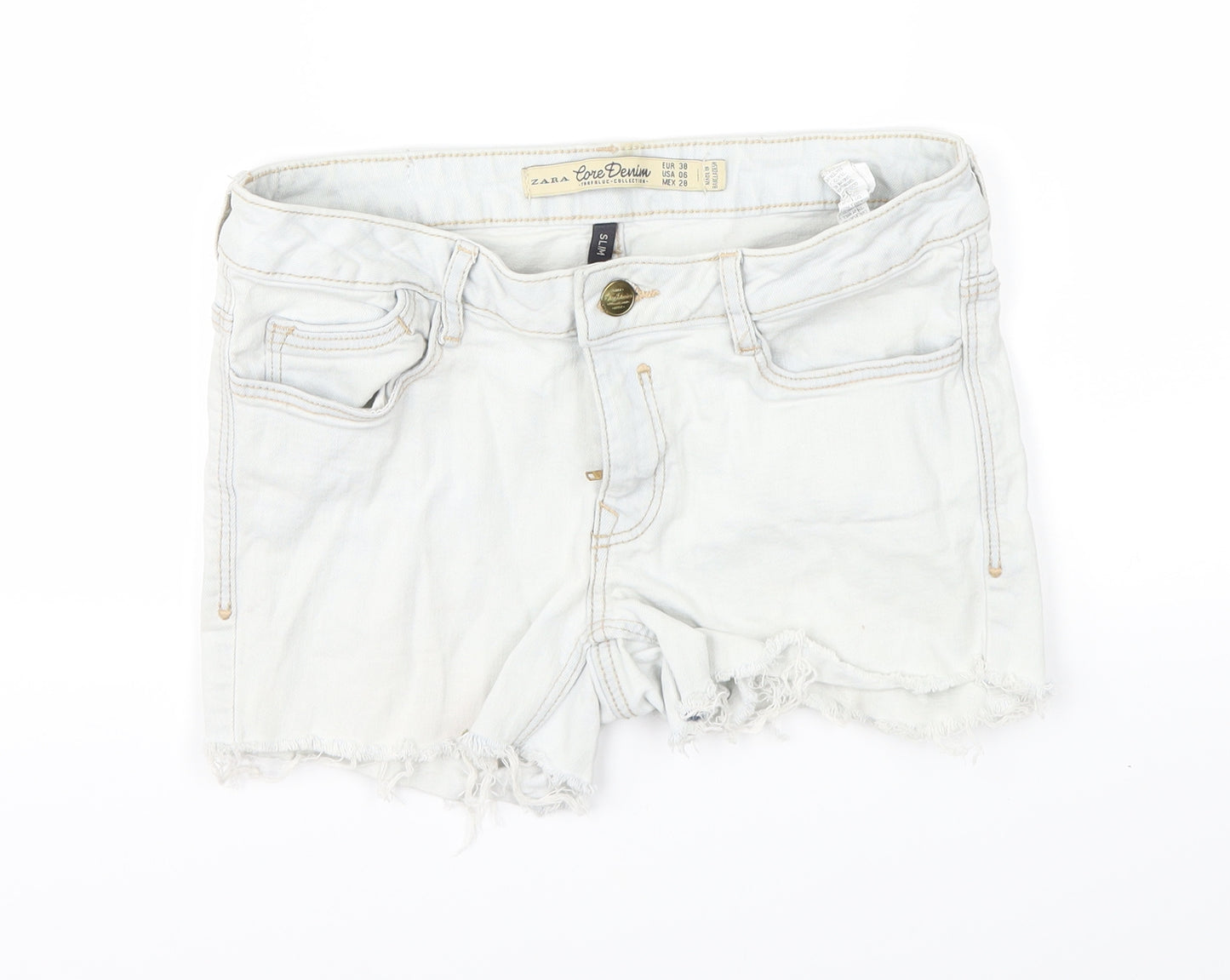 Zara Womens Blue   Cut-Off Shorts Size 10
