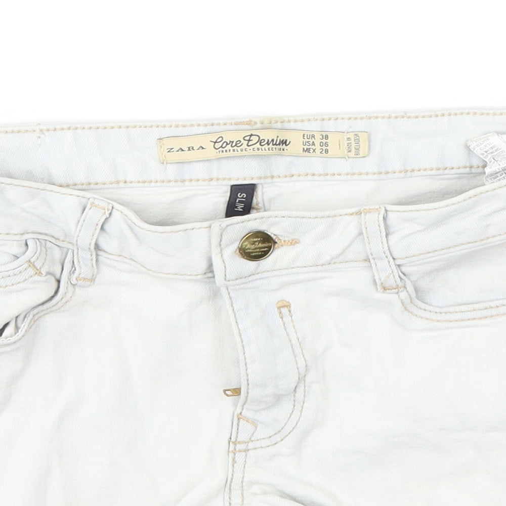 Zara Womens Blue   Cut-Off Shorts Size 10