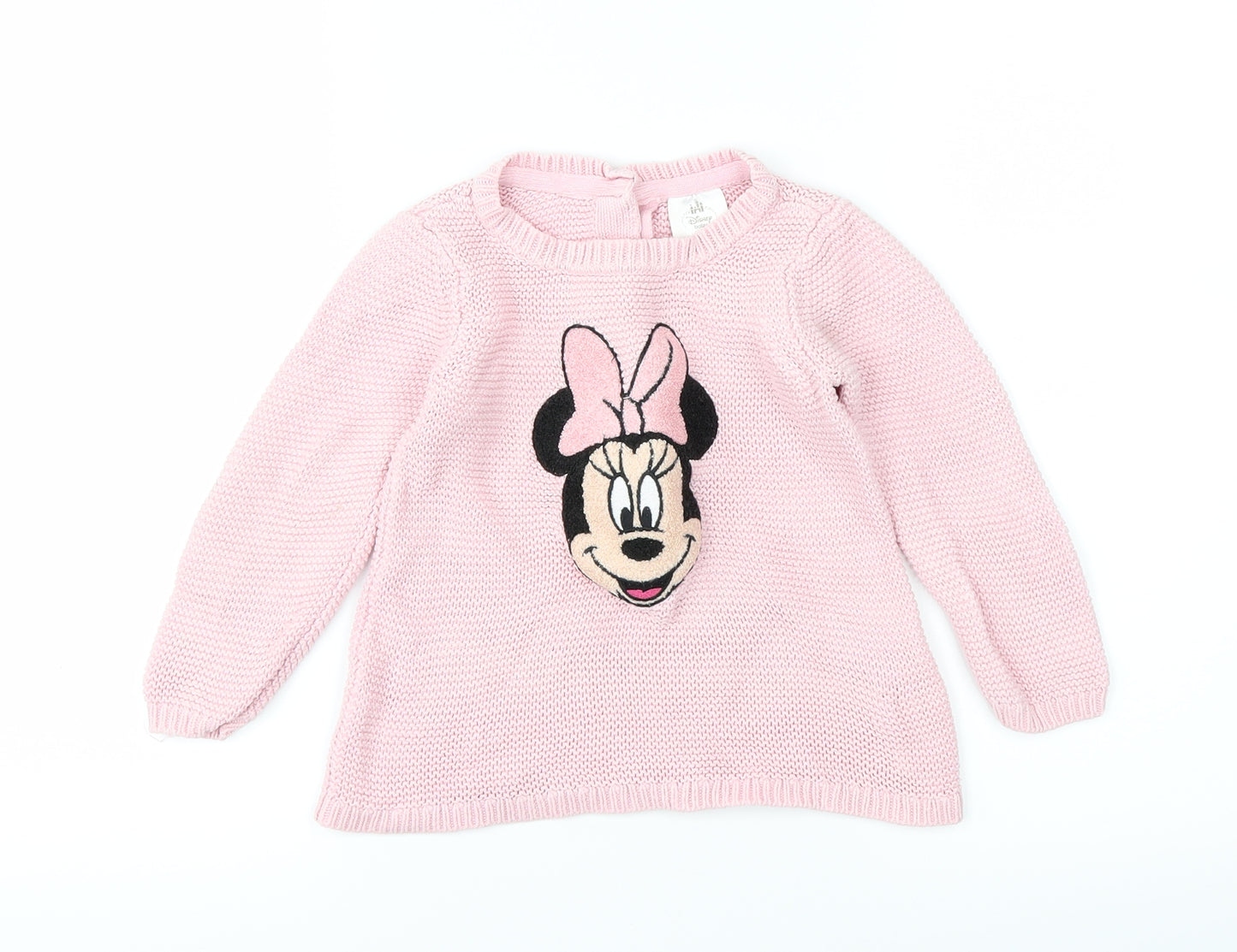 Disney Girls Pink  Knit Pullover Jumper Size 18-24 Months