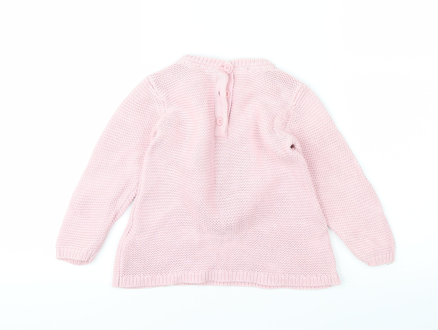 Disney Girls Pink  Knit Pullover Jumper Size 18-24 Months