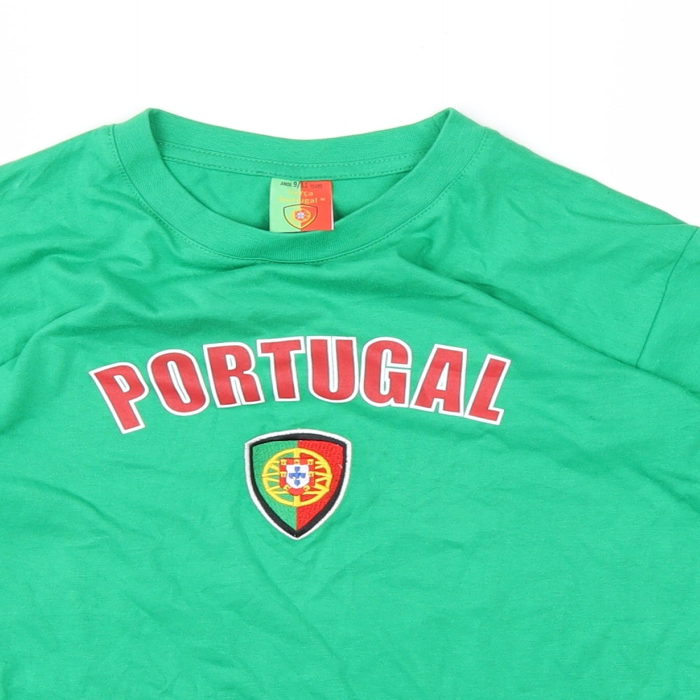 Portugal Boys Green   Basic T-Shirt Size 9-10 Years  - PORTUGAL