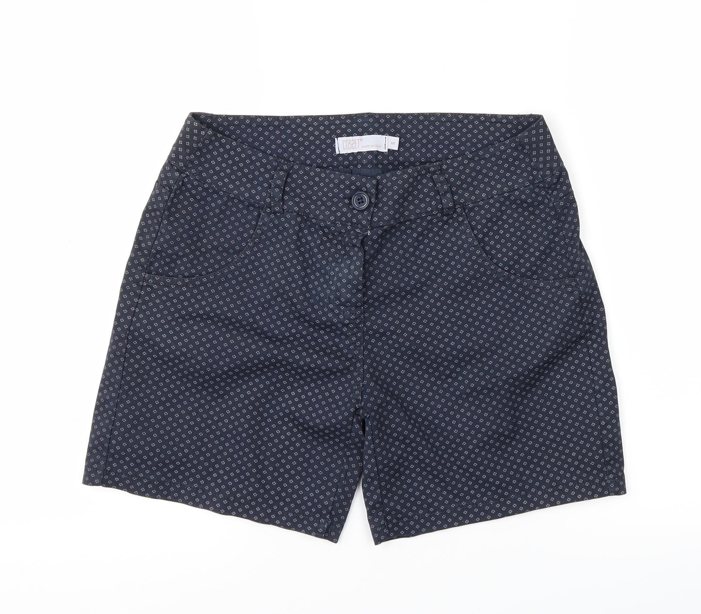 COSSET Womens Blue Polka Dot  Sweat Shorts Size S