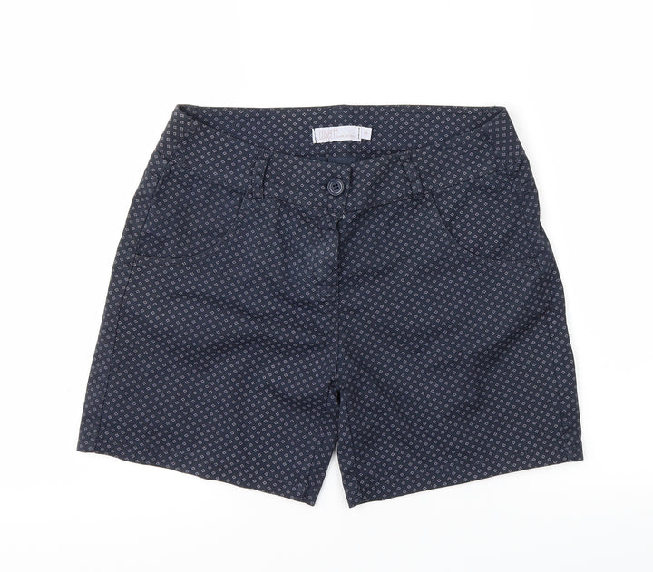 COSSET Womens Blue Polka Dot  Sweat Shorts Size S