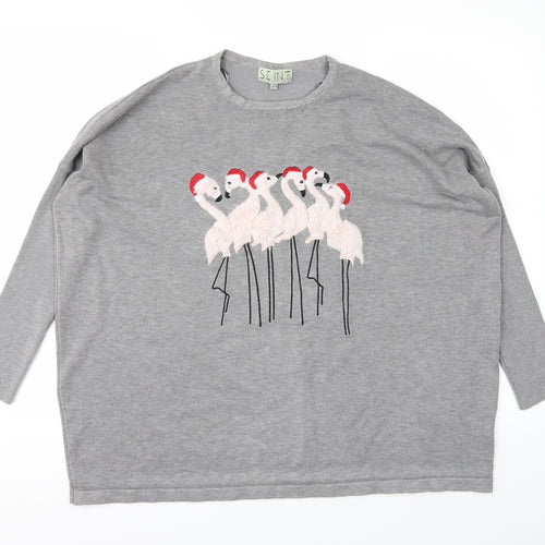 Seint Womens Grey   Pullover Jumper Size M